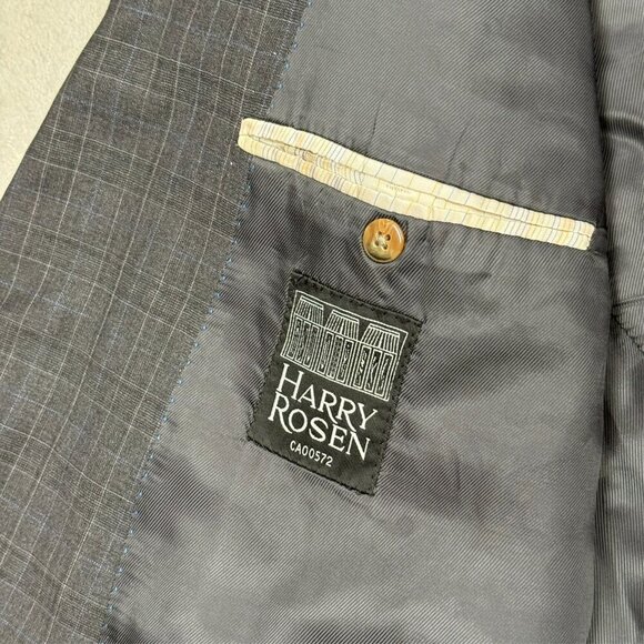 Samuelsohn Loro Piana Blazer Check Super 130's Wool Grey Sport Coat 46R - Picture 10 of 11